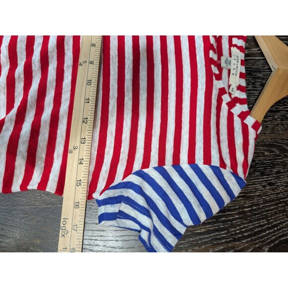 Alice and Olivia Jeans Multicolor Striped Linen Tee M - Picture 7 of 8